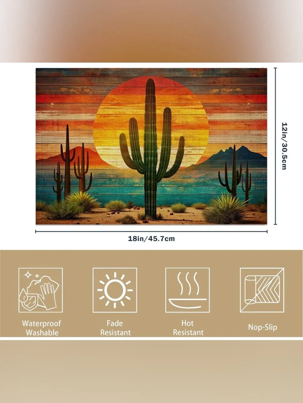 Cactus Desert Sunset 2pc Placemats